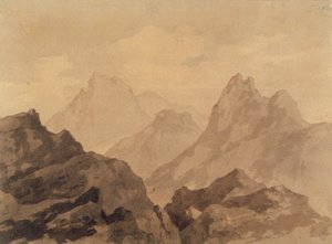 Mountain Tops（A Mountain Study）、c.1780（紙に茶色と灰色のウォッシュを施したグラファイト）